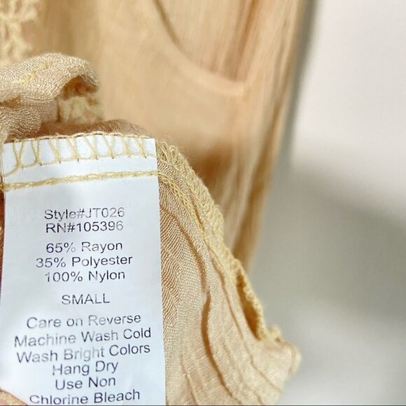 C'est Toi Racerback Sleeveless Blouse Rayon w/ Lace Back Cream Small - Picture 3 of 8